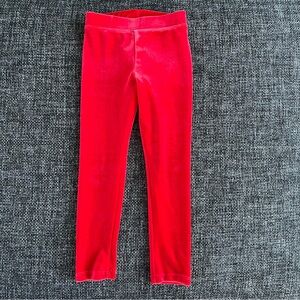 Crewcuts Girl’s Red Velvet Leggings Size 4